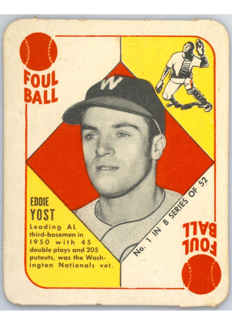 1951 Topps Blue Back #1 Eddie Yost, Washington Senators