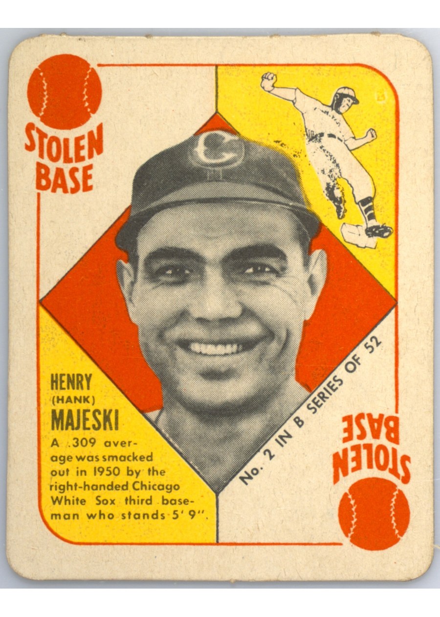 1951 Topps Blue Back #2 Hank Majeski, Chicago White Sox