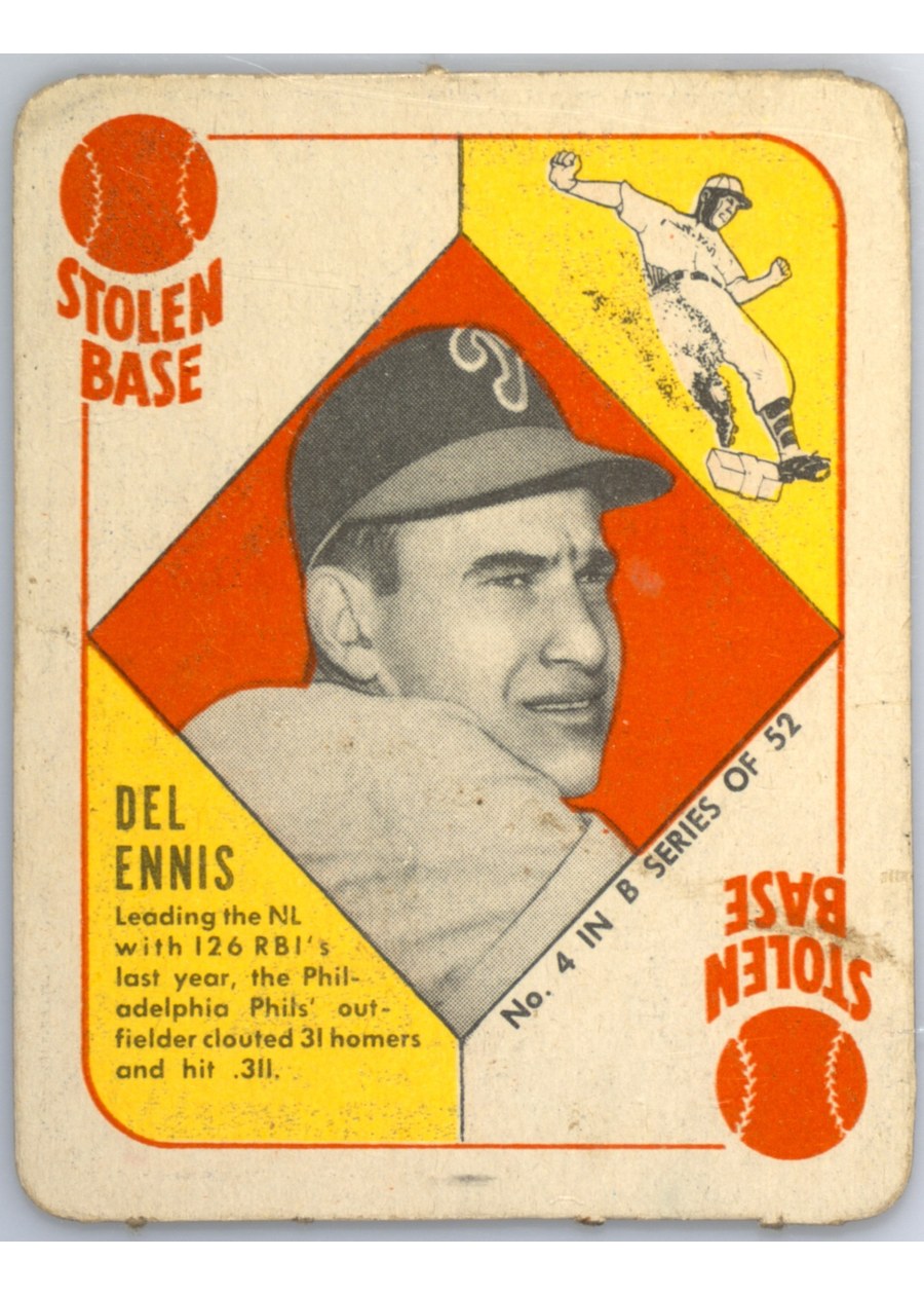 1951 Topps Blue Back #4 Del Ennis, Philadelphia Phillies