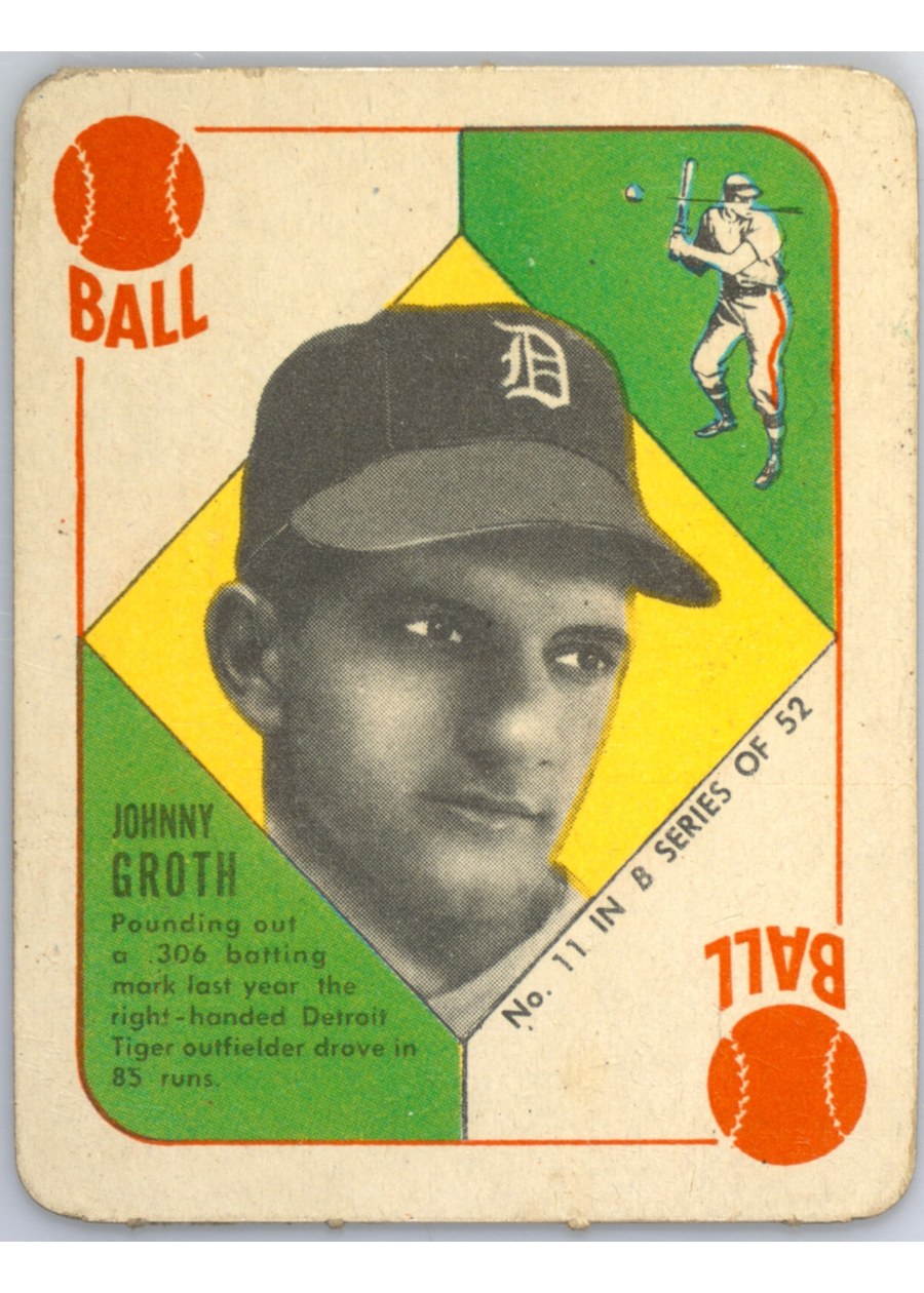 1951 Topps Blue Back #11 Johnny Groth, Detroit Tigers