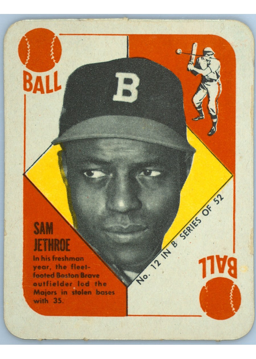 1951 Topps Blue Back #12 Sam Jethroe, Boston Braves