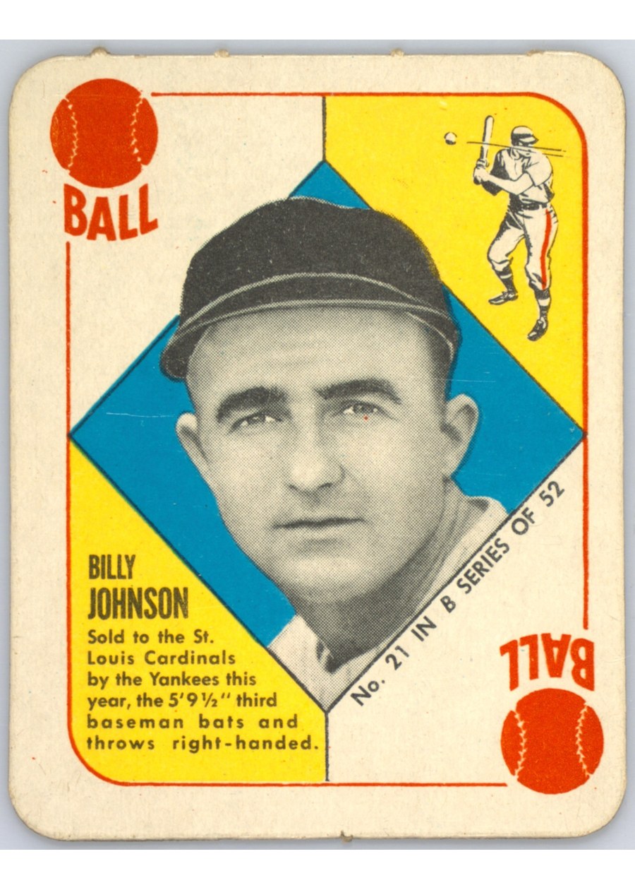 1951 Topps Blue Back #21 Billy Johnson, St. Louis Cardinals