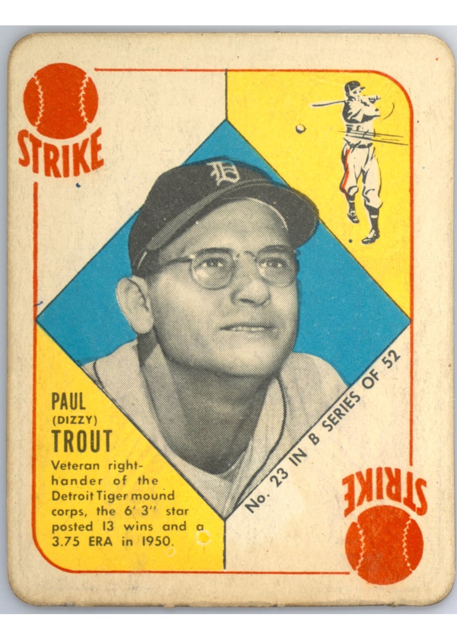 1951 Topps Blue Back #23 Dizzy Trout, Detroit Tigers