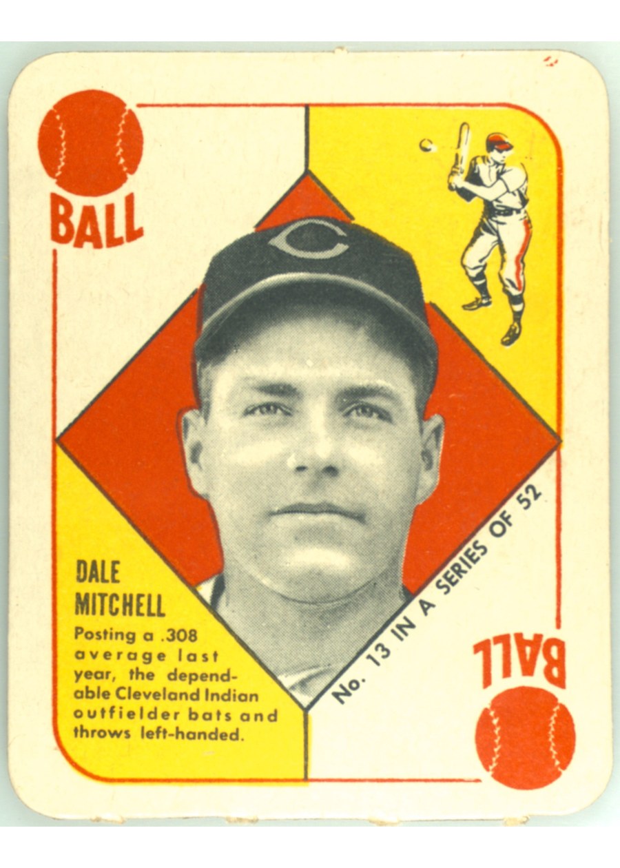 1951 Topps Red Back #13 Dale Mitchell, Cleveland Indians