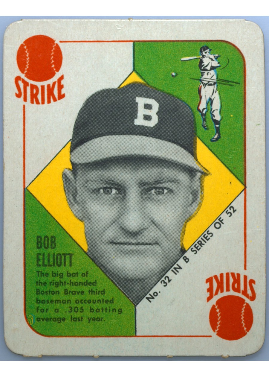 1951 Topps Blue Back #32 Bob Elliott, Boston Braves