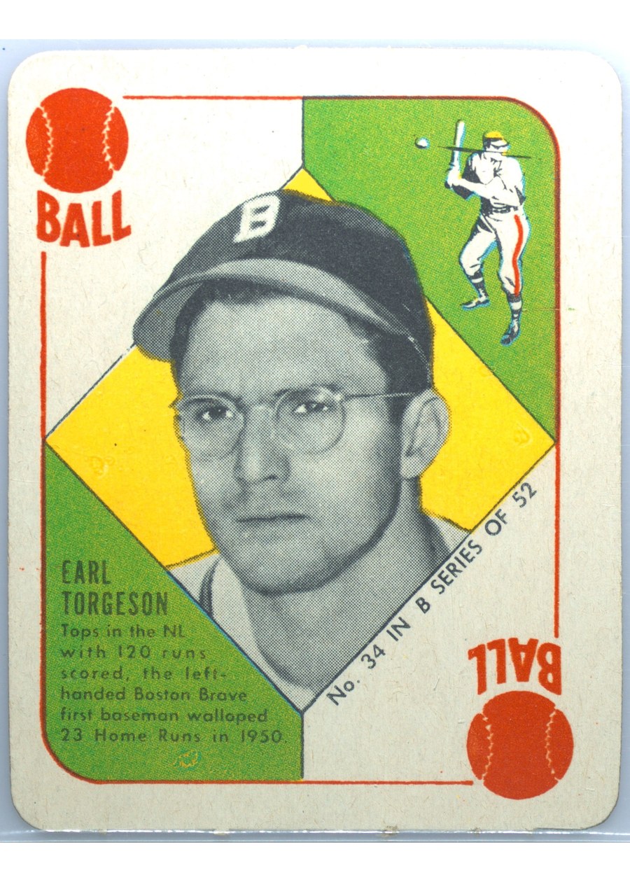 1951 Topps Blue Back #34 Earl Torgeson, Boston Braves