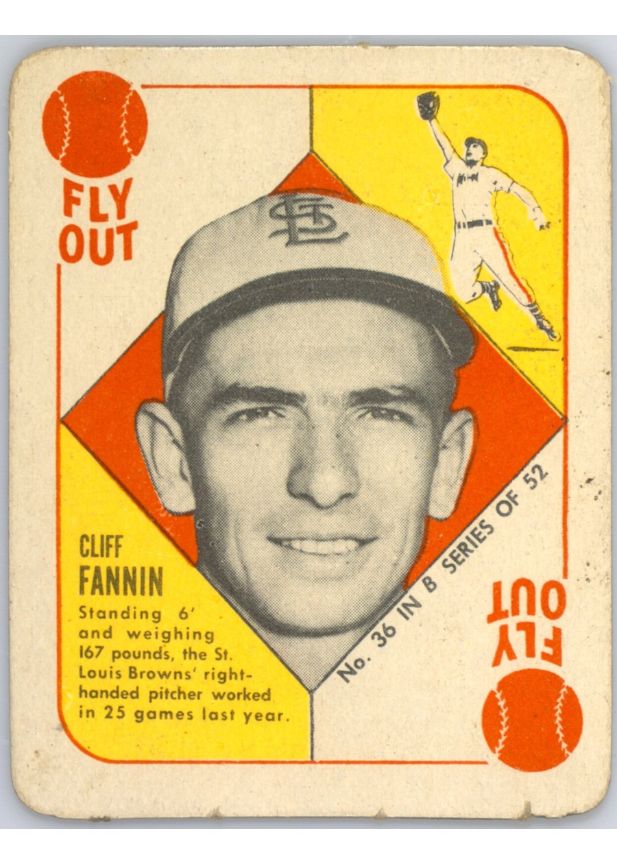 1951 Topps Blue Back #36 Cliff Fannin, St. Louis Browns