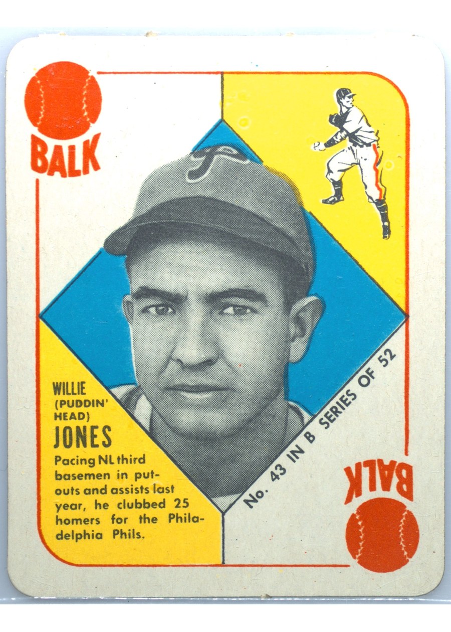 1951 Topps Blue Back #43 Willie Jones, Philadelphia Phillies