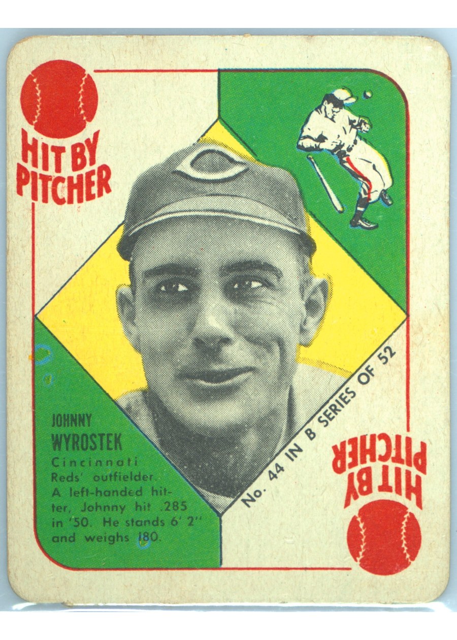 1951 Topps Blue Back #44 Johnny Wyrostek, Cincinnati Reds