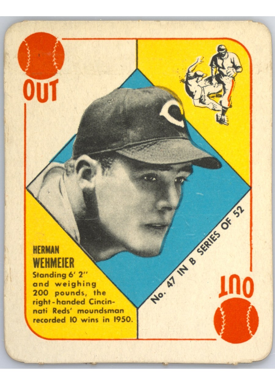 1951 Topps Blue Back #47 Herman Wehmeier, Cincinnati Reds
