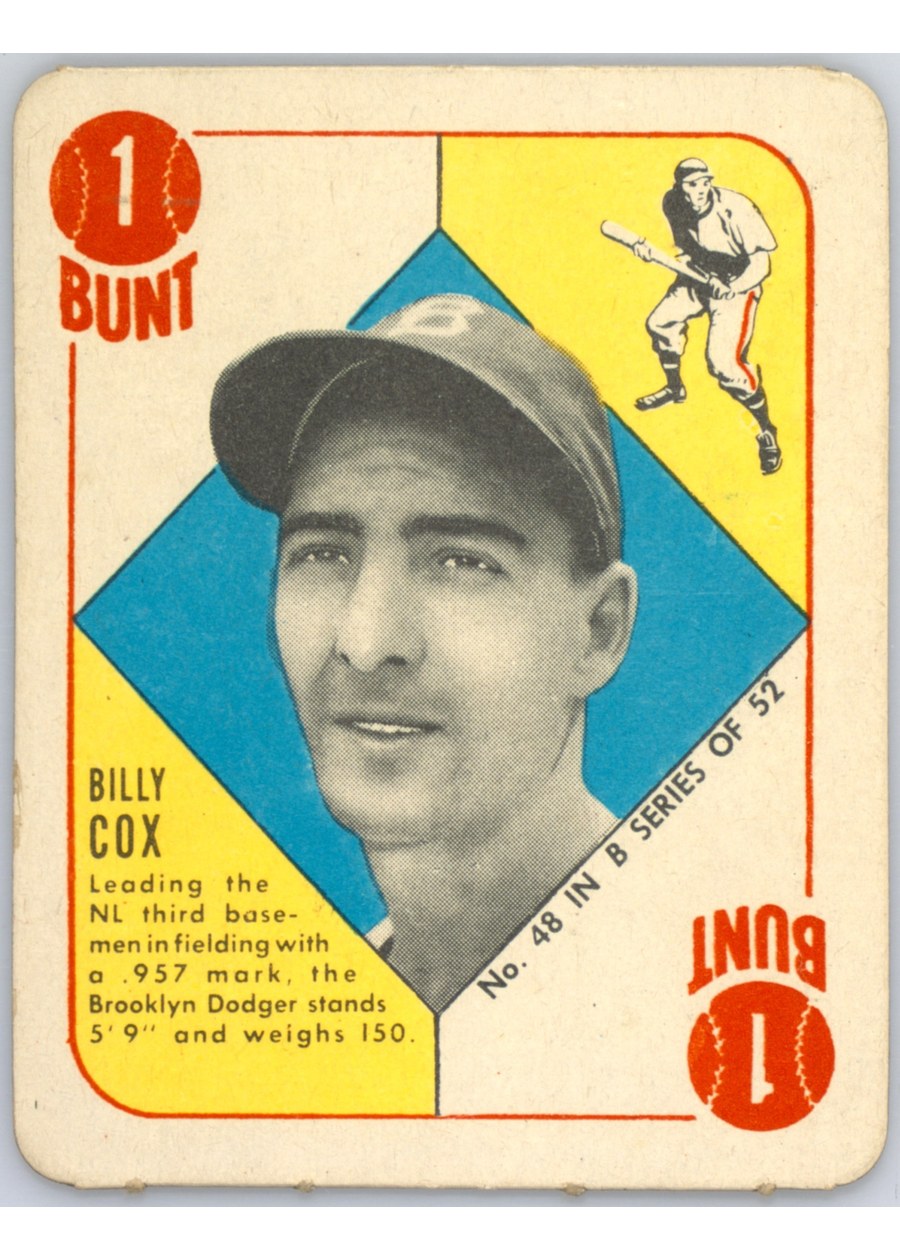 1951 Topps Blue Back #48 Billy Cox, Brooklyn Dodgers