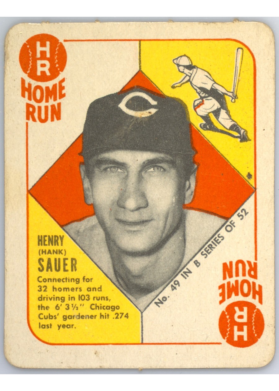 1951 Topps Blue Back #49 Hank Sauer, Chicago Cubs