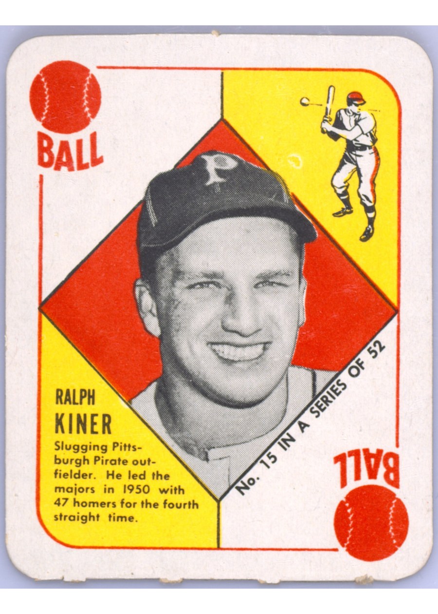 1951 Topps Red Back #15 Ralph Kiner, Pittsburgh Pirates