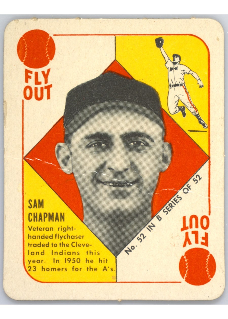 1951 Topps Blue Back #52 Sam Chapman, Cleveland Indians