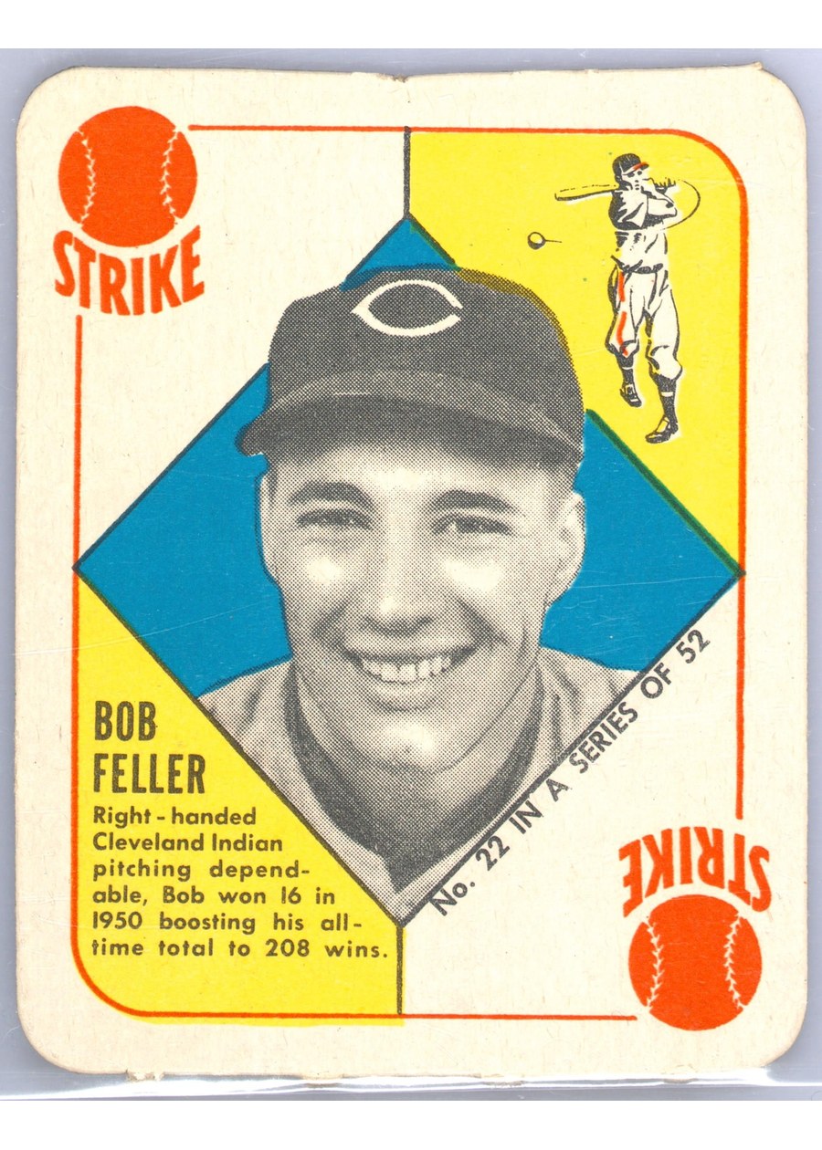 1951 Topps Red Back #22 Bob Feller, Cleveland Indians