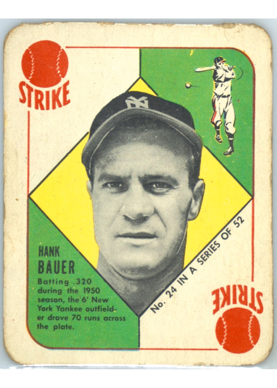 1951 Topps Red Back #24 Hank Bauer, New York Yankees