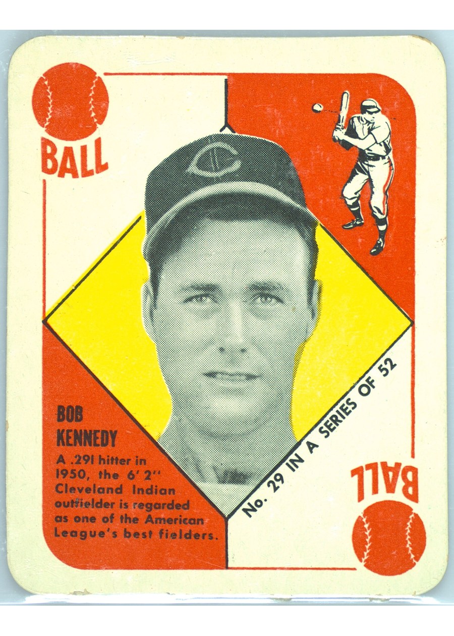 1951 Topps Red Back #29 Bob Kennedy, Cleveland Indians