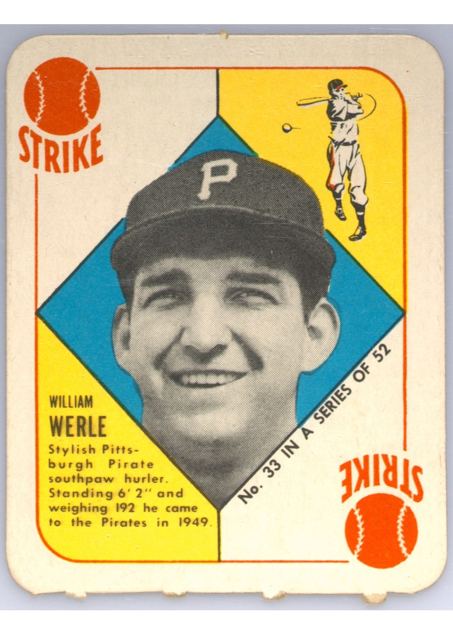 1951 Topps Red Back #33 William Werle, Pittsburgh Pirates