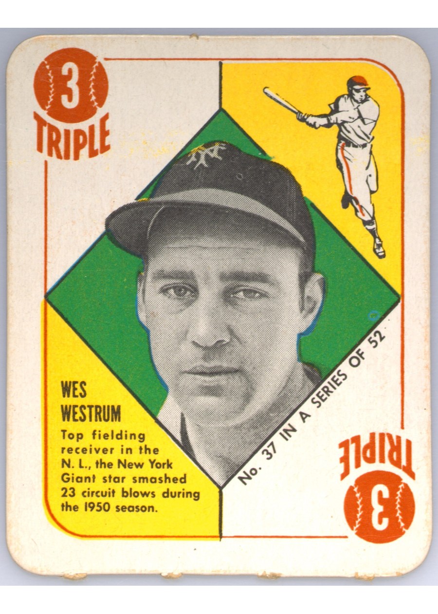 1951 Topps Red Back #37 Wes Westrum, New York Giants