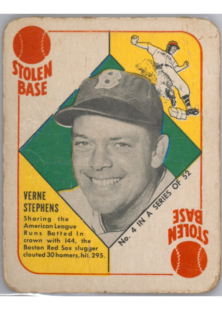 1951 Topps Red Back #4 Verne Stephens, Boston Red Sox