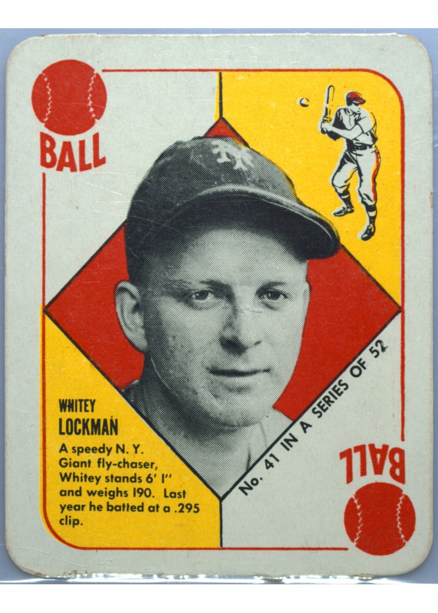 1951 Topps Red Back #41 Whitey Lockman, New York Giants