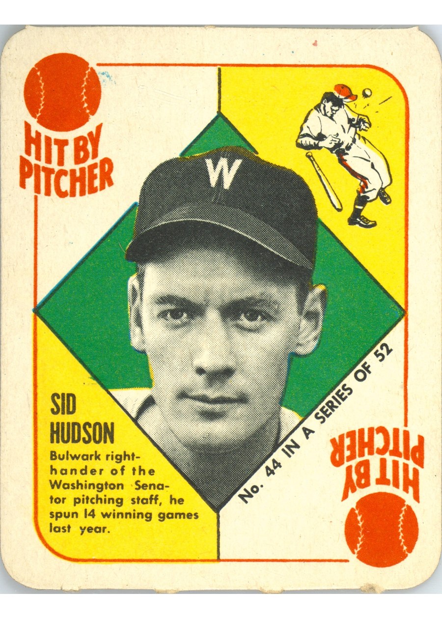 1951 Topps Red Back #44 Sid Hudson, Washington Senators