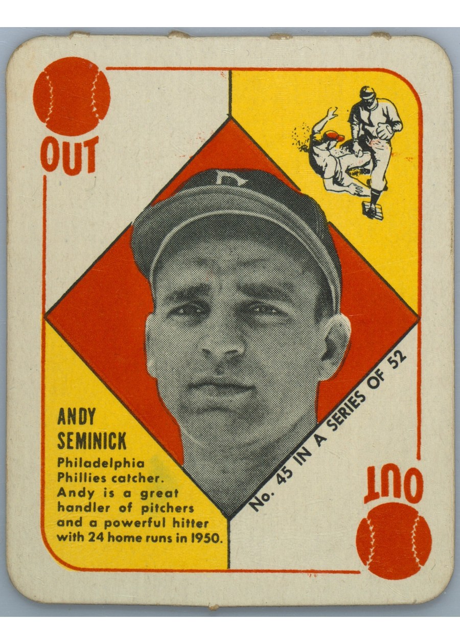 1951 Topps Red Back #45 Andy Seminick, Philadelphia Phillies