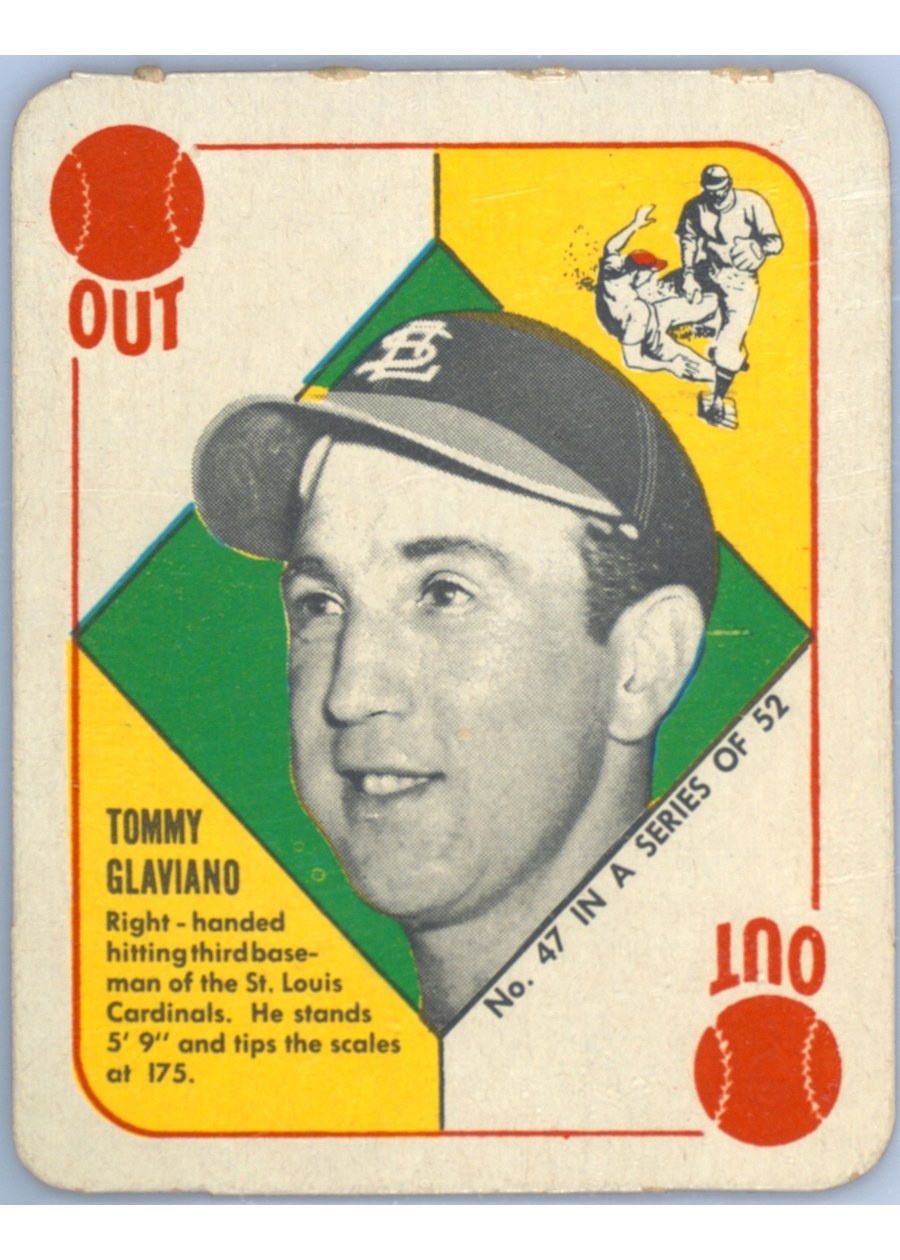 1951 Topps Red Back #47 Tommy Glaviano, St. Louis Cardinals