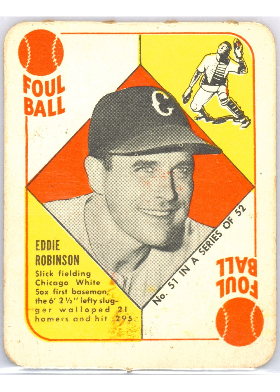 1951 Topps Red Back #51 Eddie Robinson, Chicago White Sox