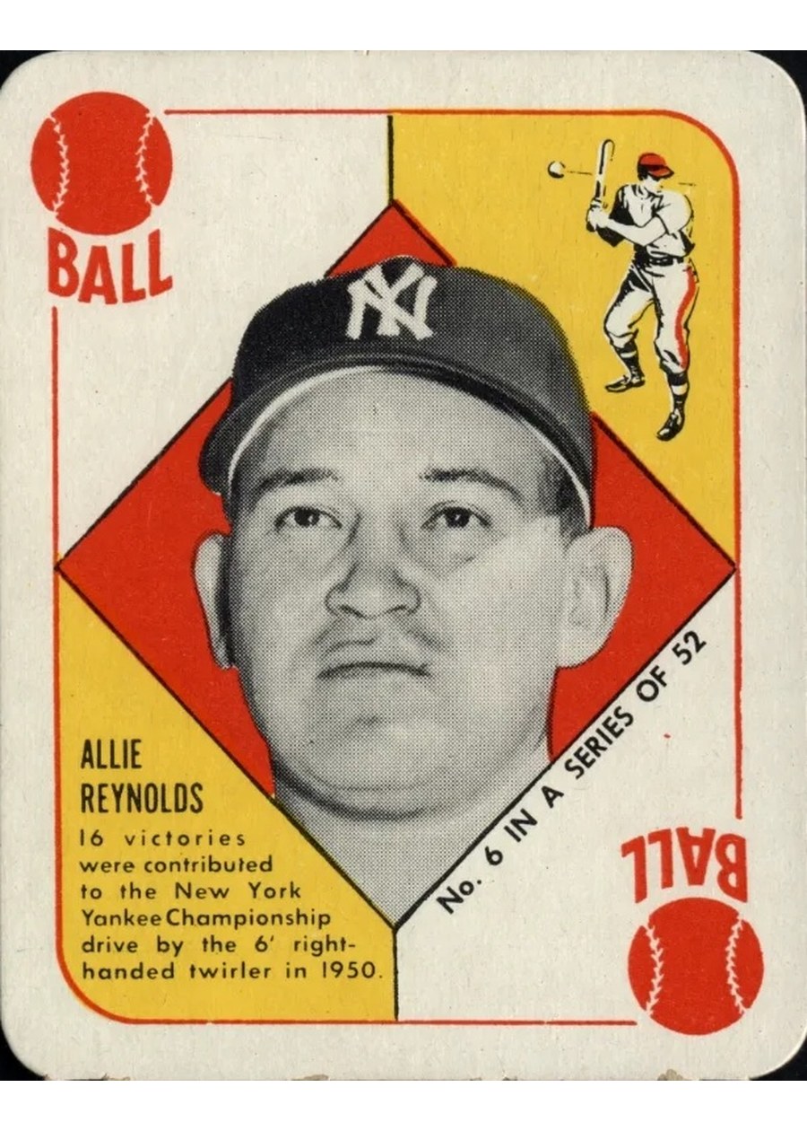 1951 Topps Red Back #6 Allie Reynolds, New York Yankees