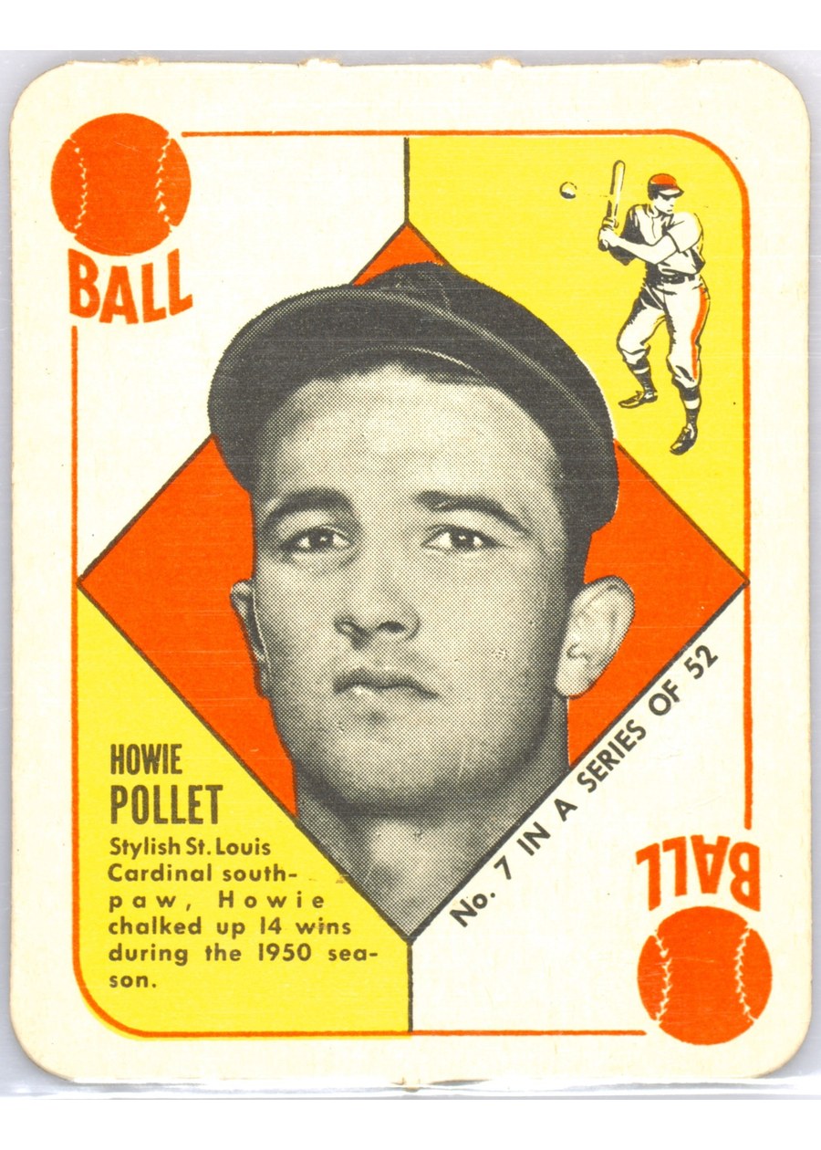 1951 Topps Red Back #7 Howie Pollet, St. Louis Cardinals