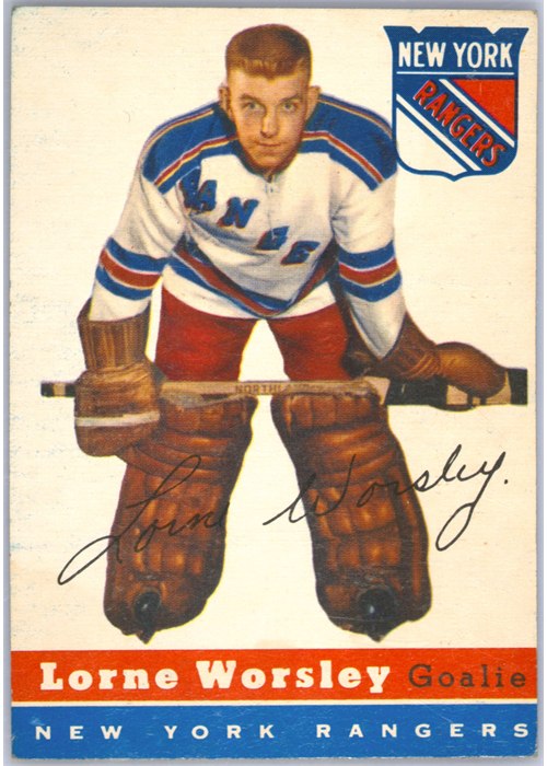 1954-55 Topps #10 Gump Worsley, New York Rangers
