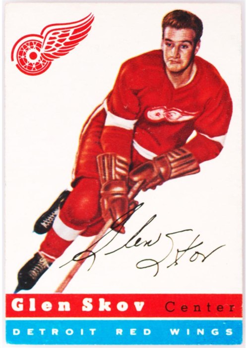 1954-55 Topps #16 Glen Skov, Detroit Red Wings