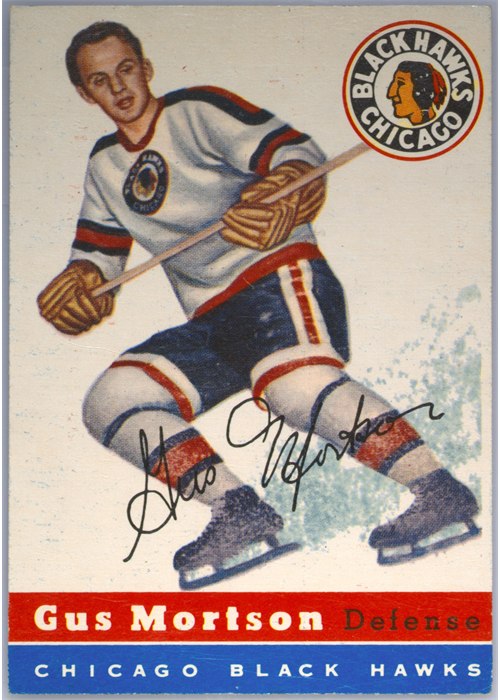 1954-55 Topps #17 Gus Mortson, Chicago Black Hawks