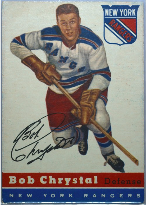 1954-55 Topps #2 Bob Chrystal, New York Rangers