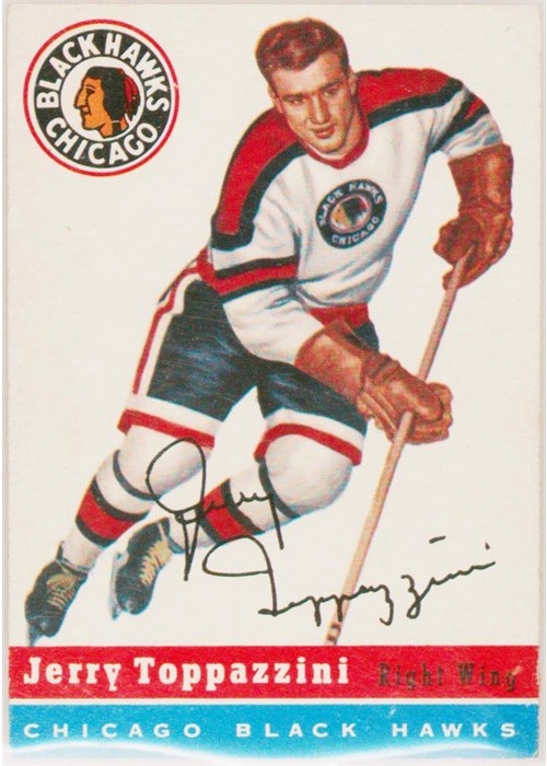 1954-55 Topps #21 Jerry Toppazzini, Chicago Black Hawks