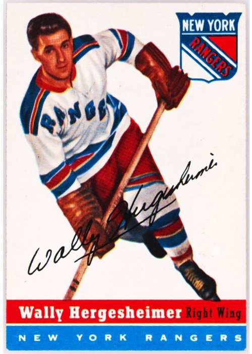 1954-55 Topps #22 Wally Hergesheimer, New York Rangers