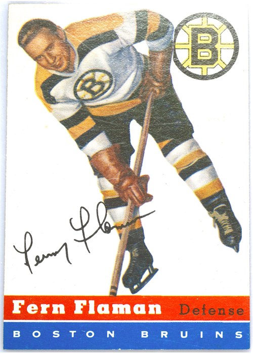 1954-55 Topps #25 Fern Flaman, Boston Bruins