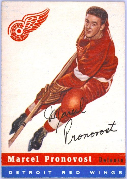 1954-55 Topps #27 Marcel Pronovost, Detroit Red Wings
