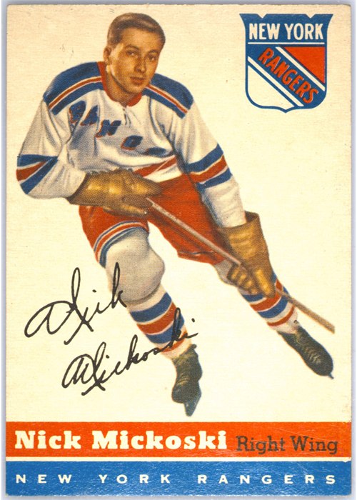 1954-55 Topps #29 Nick Mickoski, New York Rangers