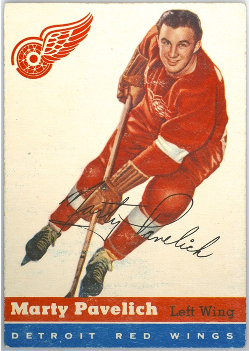 1954-55 Topps #34 Marty Pavelich, Detroit Red Wings