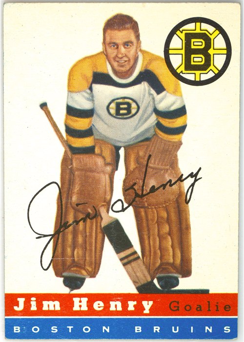 1954-55 Topps #37 Jim Henry, Boston Bruins