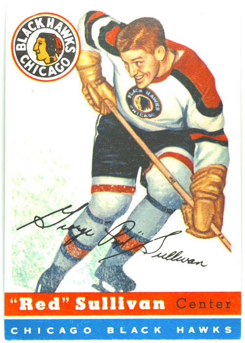 1954-55 Topps #42 Red Sullivan, Chicago Black Hawks