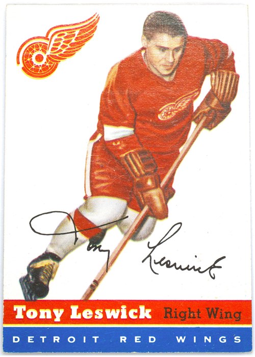 1954-55 Topps #45 Tony Leswick, Detroit Red Wings
