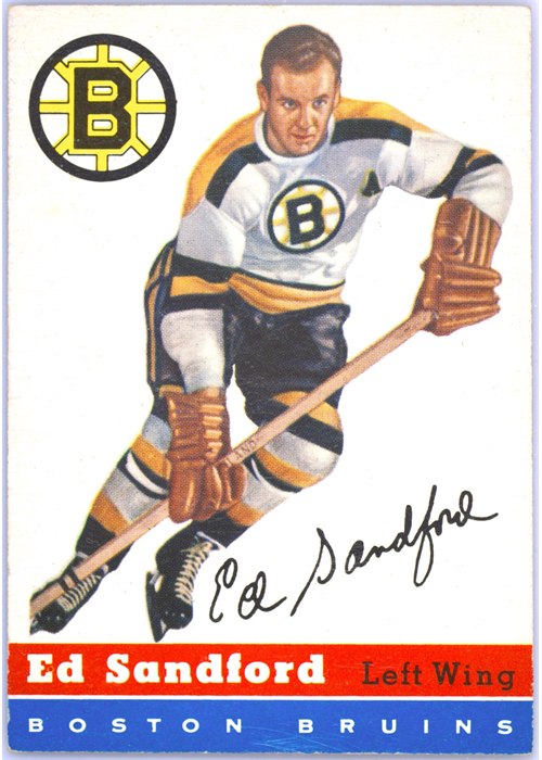 1954-55 Topps #48 Ed Sandford, Boston Bruins