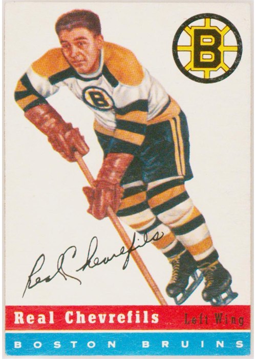1954-55 Topps #6 Real Chevrefils, Boston Bruins