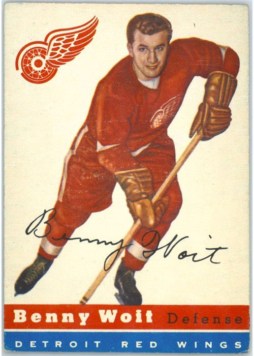 1954-55 Topps #9 Benny Woit, Detroit Red Wings