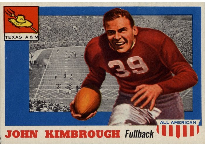 1955 Topps All-American #2 John Kimbrough, Texas A and M