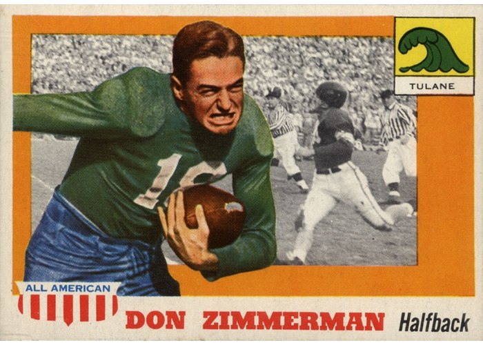 1955 Topps All-American #49 Don Zimmerman, Tulane