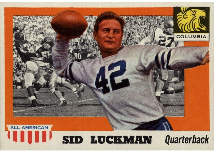 1955 Topps All-American #85 Sid Luckman, Columbia